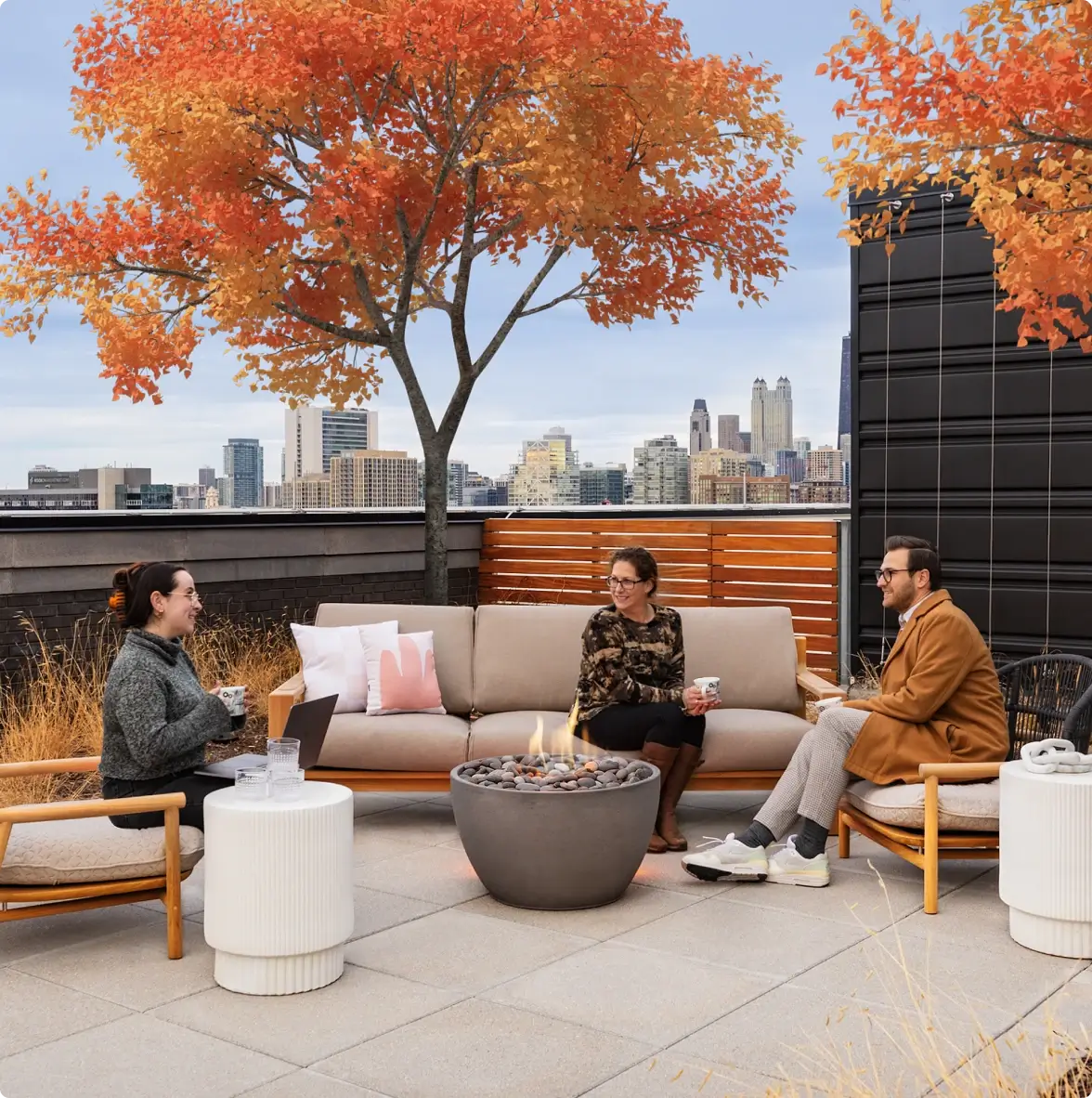 Rooftop patio outdoors at office headquarters